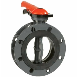 Затвор дисковый ПВХ Butterfly Valve Ду150 Ру10 межфланцевый в Твери